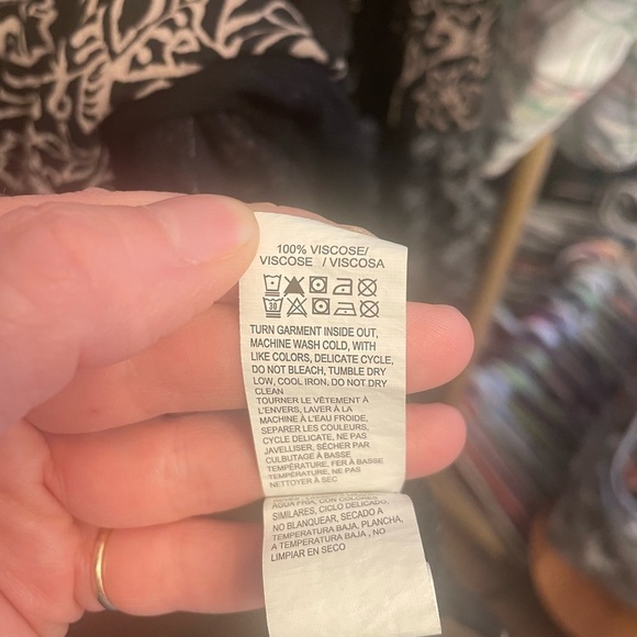 Lucky Brand size 3X quarter sleeves black and tan blouse - Picture 6 of 6